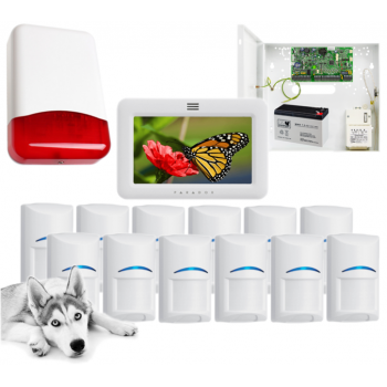 SYSTEM ALARMOWY PARADOX EVO 192 12 CZUJEK Bosch Pet 20kg TM50 BIAŁY TI700